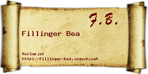 Fillinger Bea névjegykártya